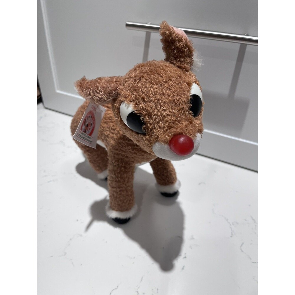 Vintage Rudolph Red Nosed Reindeer Sing N Glow Plush 10” Animated 1964